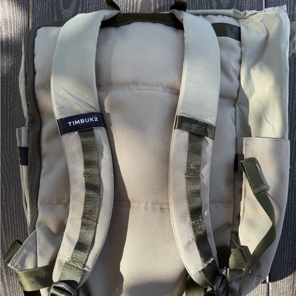 Timbuk2 Green and Tan Backpack with Roll-Top Closure - Picture 2 of 5